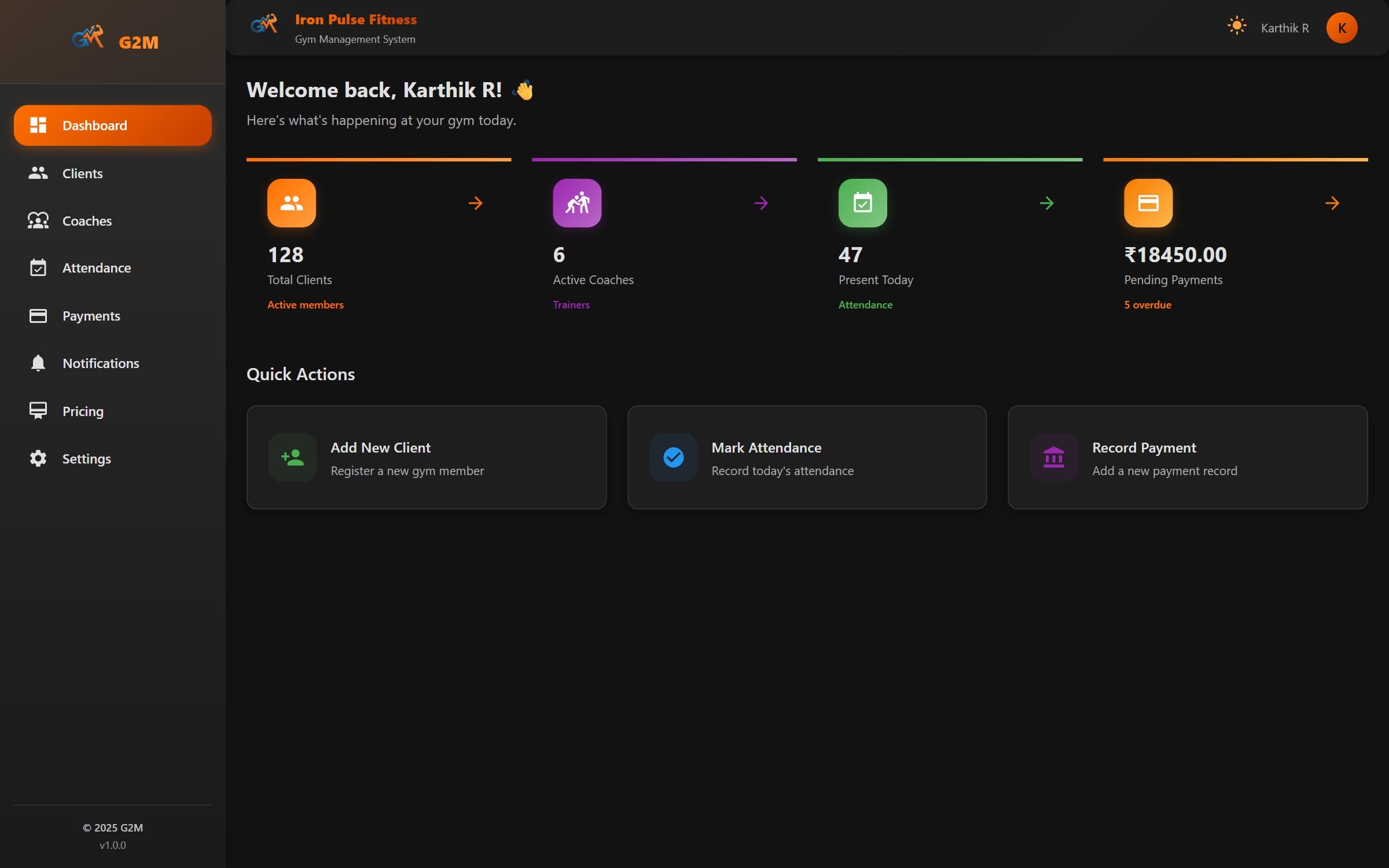 G2M: product screenshot